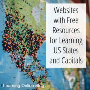 Map of USA - Websites with Free Resources for Learning US States and Capitals