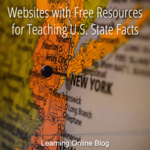 Map of USA - Websites with Free Resources for Teaching U.S. State Facts
