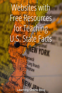 Map of USA - Websites with Free Resources for Teaching U.S. State Facts