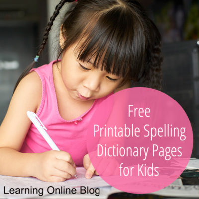 Free Printable Spelling Dictionary Pages for Kids