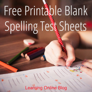 Child writing - Free Printable Blank Spelling Test Sheets