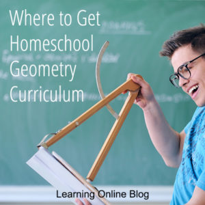 Teen using compass - Where to Get Homeschool Geometry Curriculum