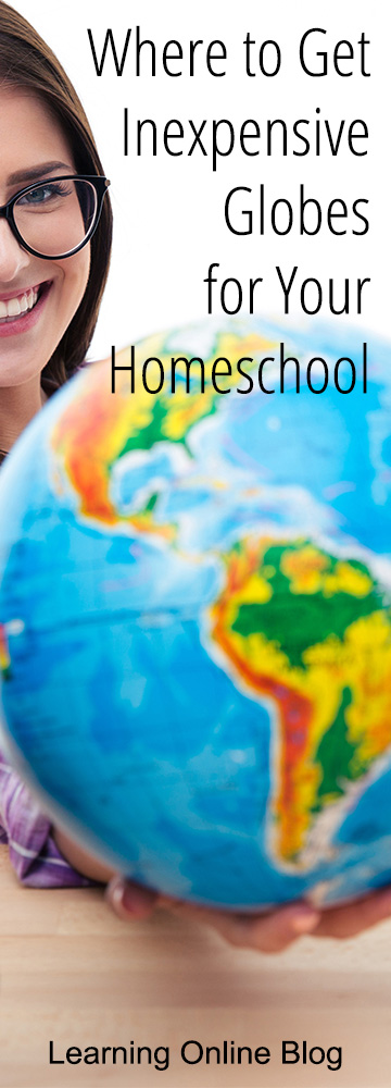 Woman holding a globe - Where to Get Inexpensive Globes for Your Homeschool