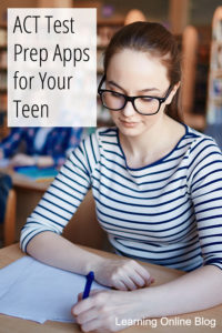 Teen girl writing - ACT Test Prep Apps for Your Teen