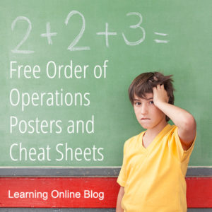 Confused boy by chalkboard - Free Order of Operations Posters and Cheat Sheets