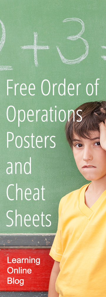 Confused boy by chalkboard - Free Order of Operations Posters and Cheat Sheets