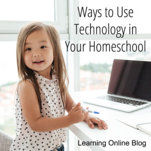 Girl next to laptop - Ways to Use Technology in Your Homeschool