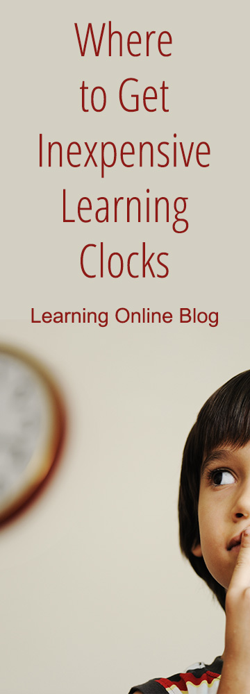 Boy looking at clock - Where to Get Inexpensive Learning Clocks