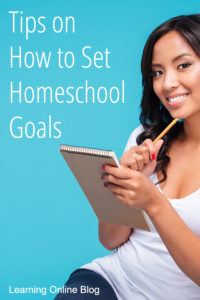 Woman with notepad and pencil - Tips on How to Set Homeschool Goals