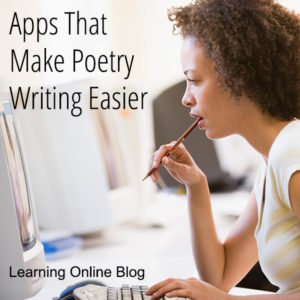 Woman looking at computer - Apps That Make Poetry Writing Easier