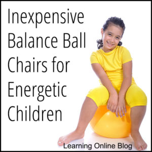 Girl sitting on balance ball - Inexpensive Balance Ball Chairs for Energetic Children