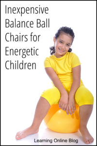 Girl sitting on balance ball - Inexpensive Balance Ball Chairs for Energetic Children