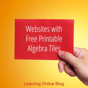 Hand holding red paper rectangle - Websites with Free Printable Algebra Tiles