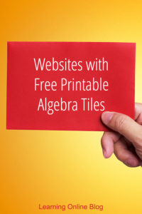 Hand holding red paper rectangle - Websites with Free Printable Algebra Tiles