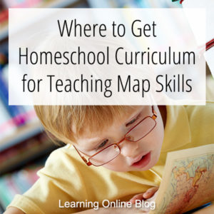 Boy looking at map - Where to Get Homeschool Curriculum for Teaching Map Skills