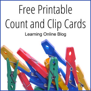 Different colored clothespins - Free Printable Count and Clip Cards