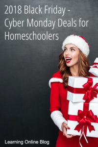 Smiling woman holding presents - 2018 Black Friday - Cyber Monday Deals for Homeschoolers
