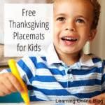 Free Thanksgiving Placemats for Kids