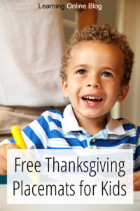 Young boy coloring - Free Thanksgiving Placemats for Kids
