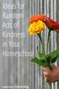 Hand giving flowers - Ideas for Random Acts of Kindness in Your Homeschool