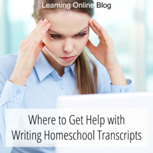 Frustrated woman looking at computer - Where to Get Help with Writing Homeschool Transcripts