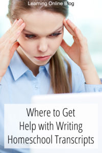 Frustrated woman looking at computer - Where to Get Help with Writing Homeschool Transcripts