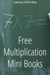 Chalkboard with multiplication problem - Free Multiplication Mini Books