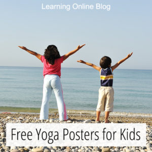 Kids doing yoga on the beach - Free Yoga Posters for Kids