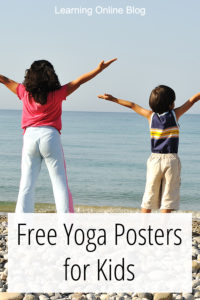 Kids doing yoga on the beach - Free Yoga Posters for Kids