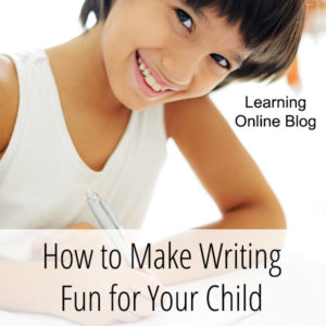 Smiling boy writing - How to Make Writing Fun for Your Child