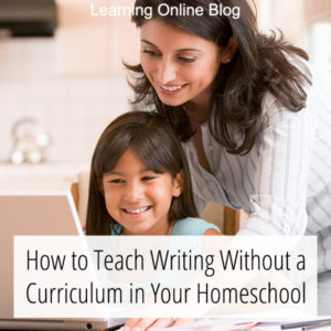 Mom helping daughter on computer - How to Teach Writing Without a Curriculum in Your Homeschool