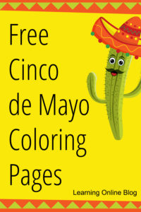 Cactus wearing a sombrero - Free Cinco de Mayo Coloring Pages