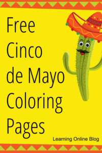 Cactus wearing a sombrero - Free Cinco de Mayo Coloring Pages