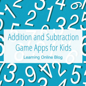 White numbers on blue background - Addition and Subtraction Game Apps for Kids