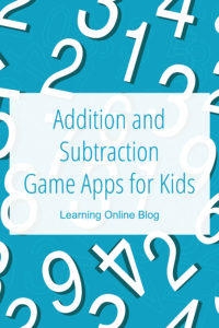 White numbers on blue background - Addition and Subtraction Game Apps for Kids