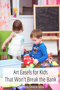 Children playing near easel - Art Easels for Kids That Won't Break the Bank