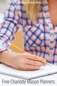 Woman writing - Free Charlotte Mason Planners