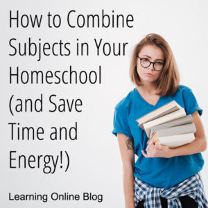 Tired woman holding books - How to Combine Subjects in Your Homeschool