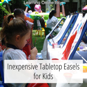 Child painting on easel - Inexpensive Tabletop Easels for Kids
