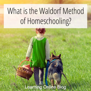 Girl walking dog outside - What is the Waldorf Method of Homeschooling?