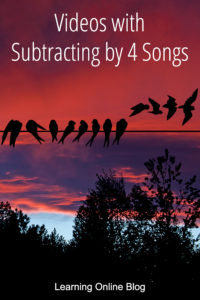 Four birds flying away - Videos with Subtracting by 4 Songs