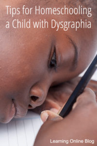 Boy writing - Tips for Homeschooling a Child with Dysgraphia