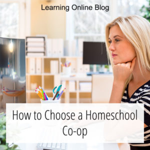 Woman looking at a computer - How to Choose a Homeschool Co-op