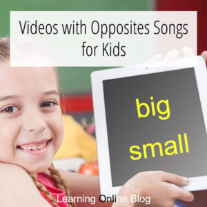 Girl holding tablet - Videos with Opposites Songs for Kids