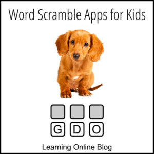Dog and scrambled word - Word Scramble Apps for Kids