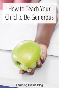 Child giving apple - How to Teach Your Child to Be Generous