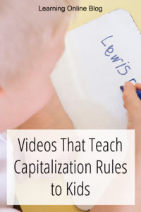 Boy writing - Videos That Teach Capitalization Rules to Kids