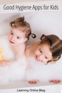 Two girls bathing - Good Hygiene Apps for Kids