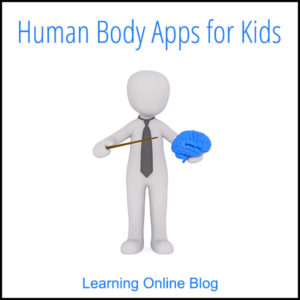 Figure pointing at brain - Human Body Apps for Kids