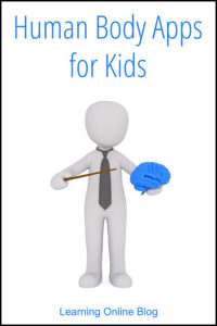 Figure pointing at brain - Human Body Apps for Kids
